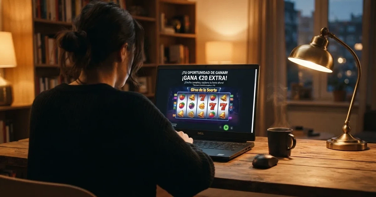 Pantalla de un casino online español con licencia DGOJ mostrando una oferta de bono sin depósito