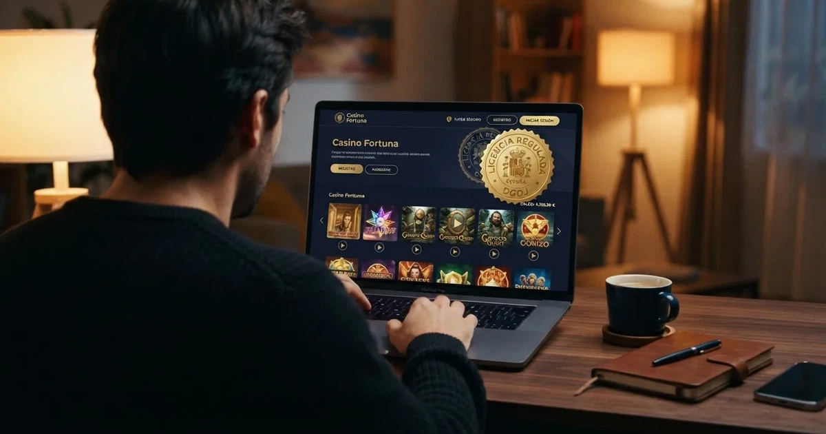 Pantalla de un portal de casino online mostrando un sello o referencia a la licencia de juego de Anjouan