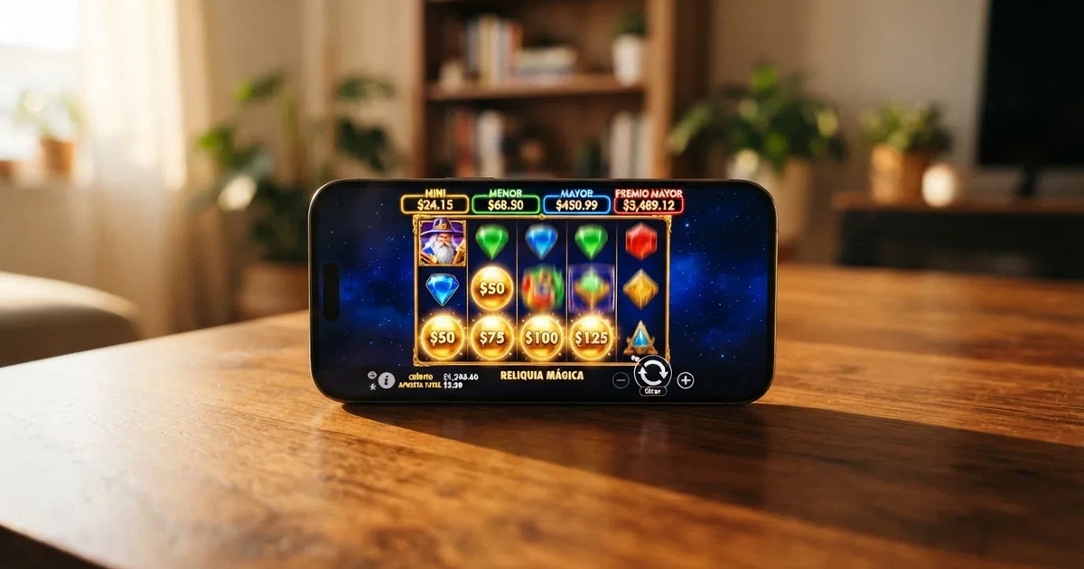 Interfaz de una tragaperras Fire Blaze de Playtech con los rodillos en movimiento, los cuatro jackpots fijos visibles en la parte superior y la cuadrícula de la función Hold & Respin activa
