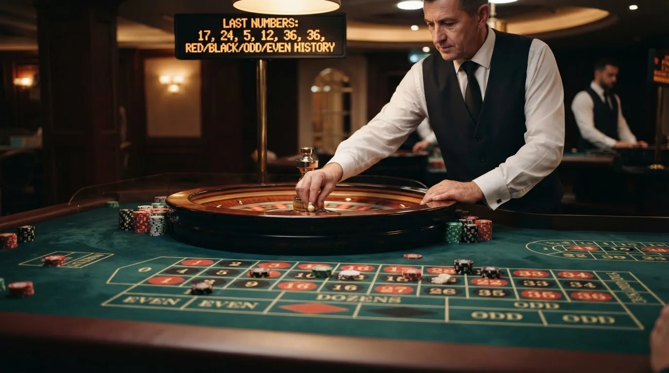 Mesa de ruleta en vivo con crupier real en el entorno de Casino Barcelona online