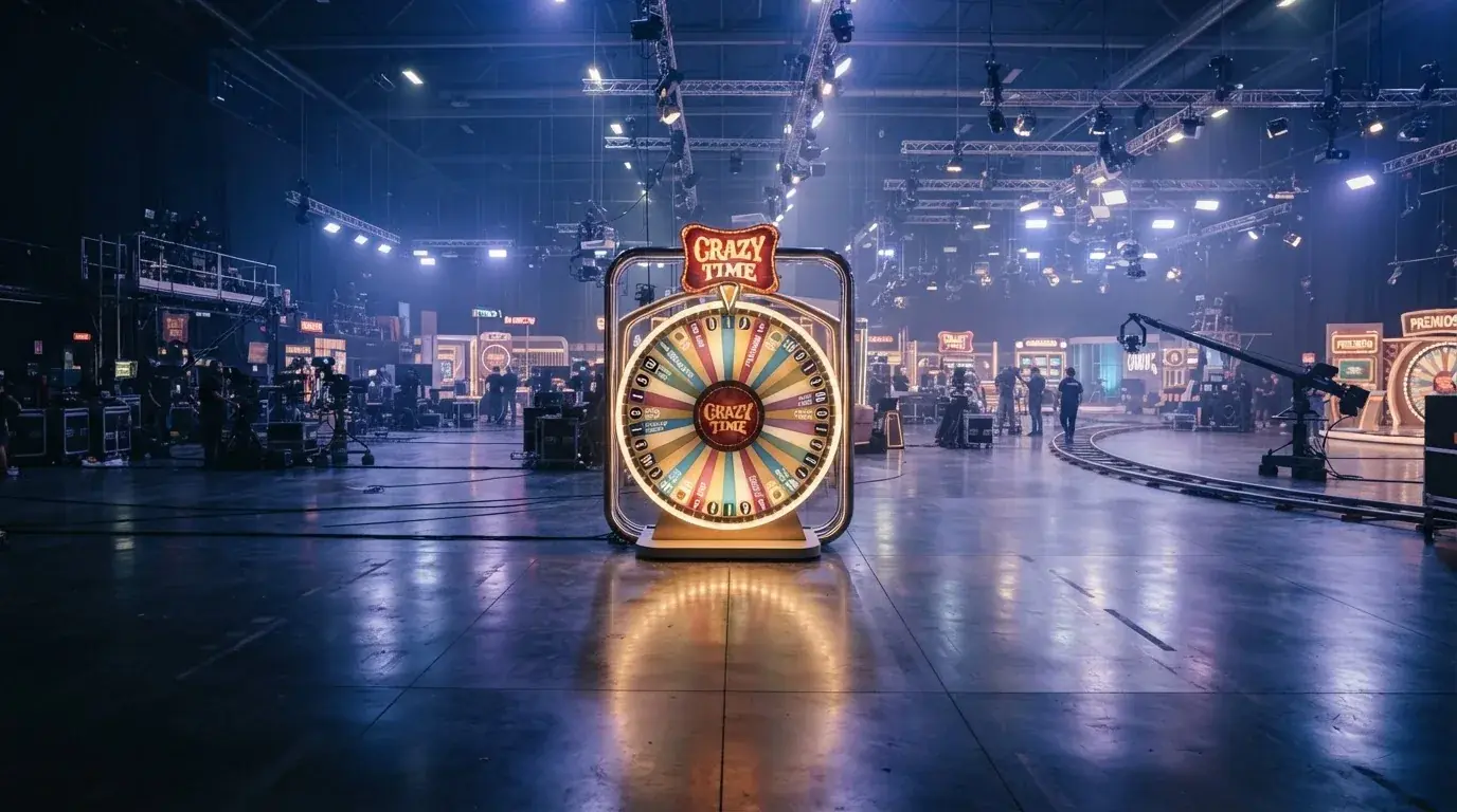 Vista del estudio de casino en vivo de Evolution en Riga, el más grande del mundo con más de 10.000 metros cuadrados