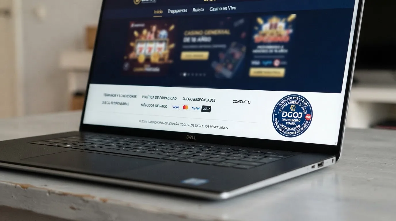 Sello de licencia de juego de Curazao visible en el pie de un sitio de casino online